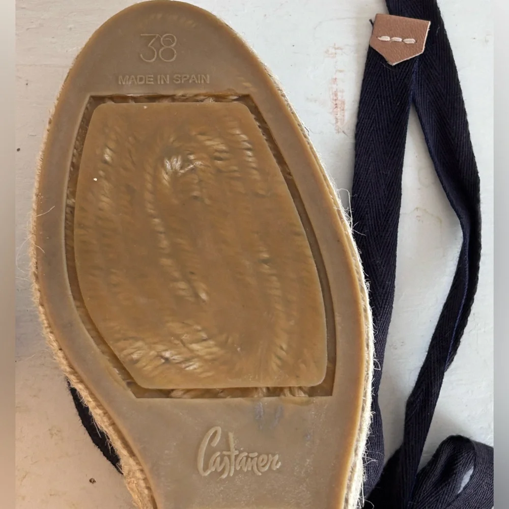 Castaner Dark Blue Carina 60mm Wedge Espadrille